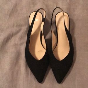 Black sling backs worn a few times